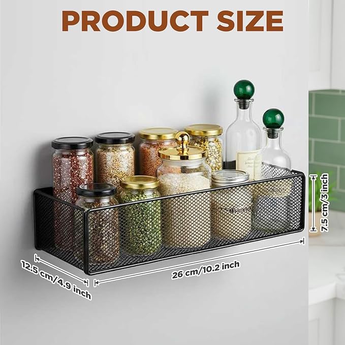 2 Pack Magnetic Basket Organizer Holder for Fridge Magnetic Storage Bin Box Containers for Refrigerator Whiteboard Classroom (Large, Black)