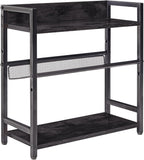 IBUYKE 3-Tier Spice Rack Industrial Counter Shelf Desktop Storage Organizer Standing Seasoning Rack for Countertop Kitchen Office Living Room Desktop Black UTLJ021B