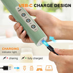 YUSWKO Granite Green Handheld Milk Frother Wand for Coffee, Rechargeable Electric Whisk with 3 Heads 3 Speeds Drink Mixer Coffee Frother For Latte, Cappuccino, Hot Chocolate, Egg