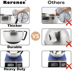 Rorence Stainless Steel Mixing Bowls: Metal Mixing Bowl Set with Lids and Handles Non-slip Silicone Bottom Nesting Bowls for Kitchen Set of 3 - Black