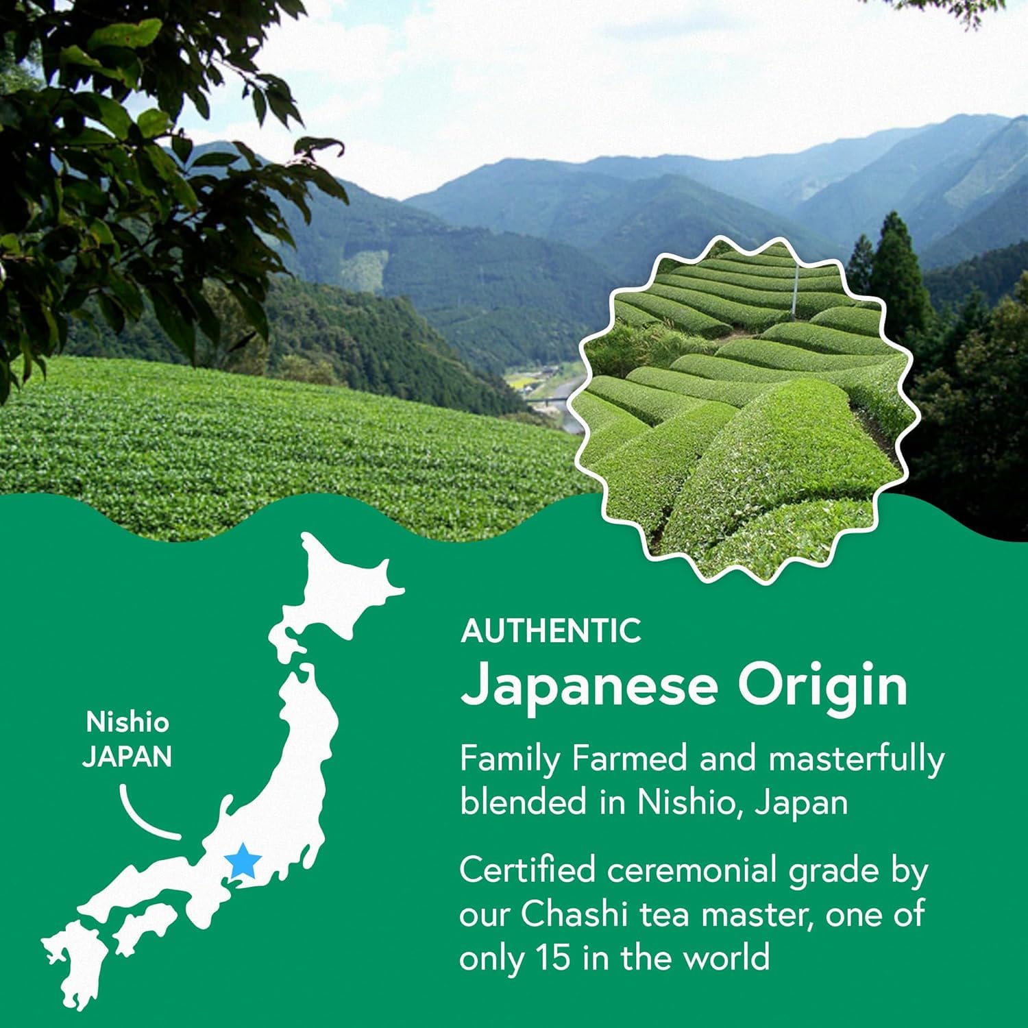 MATCHABAR Matcha Powder Tin (30g) - Ceremonial Grade Authentic Japanese Matcha Green Tea Powder - Matcha Green Tea Harvested in Japan - Matcha Tea Latte - Zero Sugar, Vegan & 0 Calories