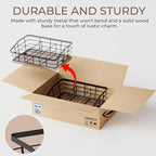 Tea Bag Organizer, Tea Bag Holder Storage with 6 Slots Iron Wire Basket with Wooden Base, Tea Bar Accessories for Countertop Cabinet Drawer, Tea Station for Coffee Capsules Creamer Sweetener Sugar