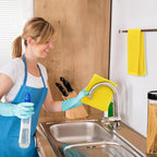 Kitinjoy 100% Cotton Waffle Weave Kitchen Towels, 4-Pack Super Soft and Absorbent Dish Towels for Drying Dishes, Kitchen Hand Towels, 13 in x 28 in, Yellow