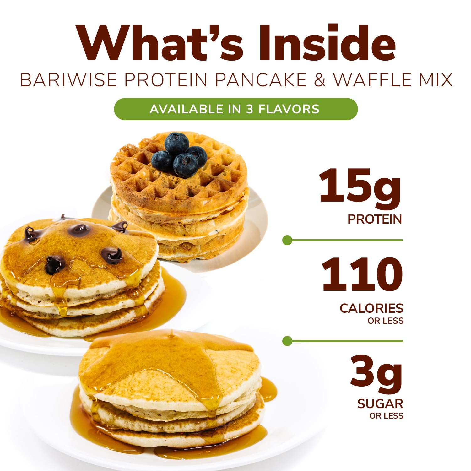 BariWise Protein Pancake & Waffle Mix, Golden Delicious, Low Sugar & Low Carb (7ct)