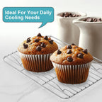 TeamFar Cooling Rack, 8.75” x 6.25” Stainless Steel Wire Baking Rack for Cooking Roasting Grilling, Fit for Oven Pan, Oven & Dishwasher Safe, Non-toxic & Heavy-Duty, 2PCS