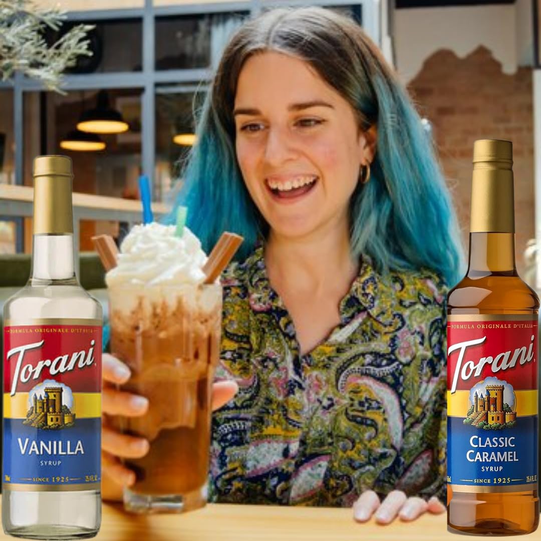 Summer Syrup Variety 3 Pack: Vanilla, Caramel & Hazelnut - Italian Soda Flavors with 3 Jimoco Pump Dispensers