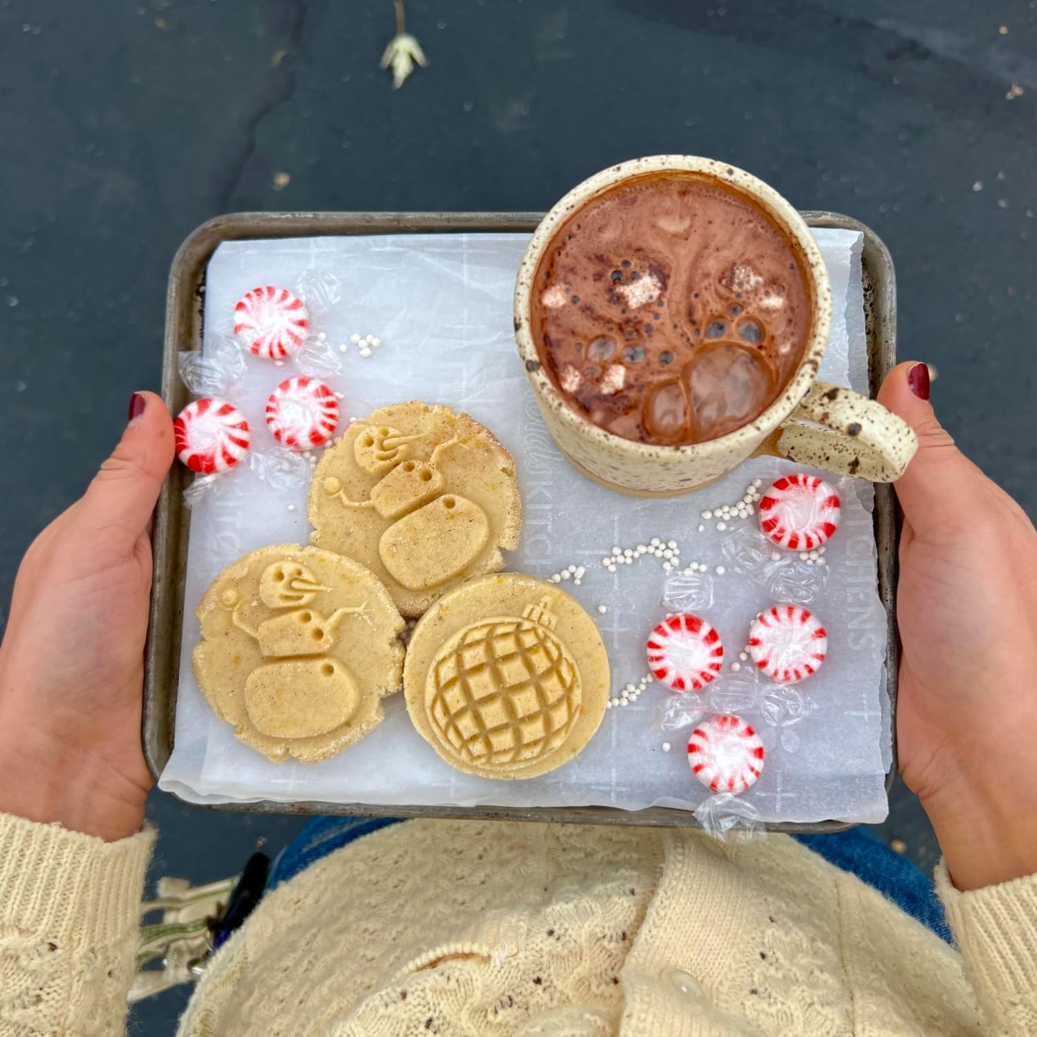 Wood Cookie Stamp, 2.5 Inch (Snowman CS-015)