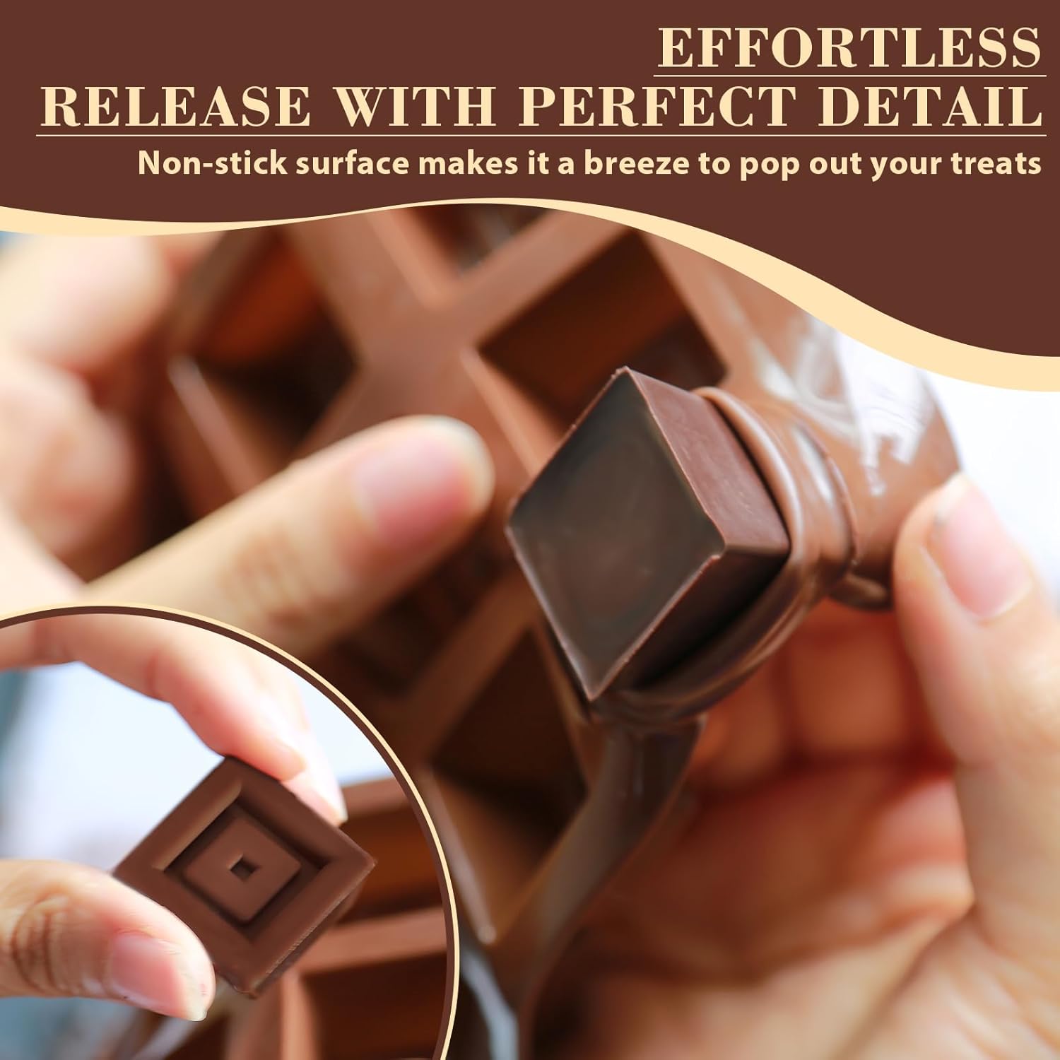 HKNMTT Chocolate Molds Silicone for Hard Candy Butter, 4 Pcs Small Bite Size Heart Star Sqaure Shapes Truffle Caramel Mould, Homemade Wax Melts Food Grade Baking Set Oven Safe Kit