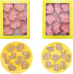 16pcs Animal Cookie Cutter Stamps Set, Lion, Panda, Forest Themed Plunger Stampers for Baking, Plastic Biscuit Molds for DIY Cookies, Cake Decor(J16)