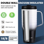 HAUSHOF 24 oz Travel Mug with Handle, Stainless Steel Vacuum Insulated Coffee Travel Mug, Double Wall Travel Mugs with Leakproof Lid, BPA Free