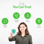 Restaurantware 12 Ounce Ripple Wall Disposable Coffee Cups, 500 Insulated Midnight Light Green Paper Tumblers with Rolled Rim Design, Lids Sold Separately for Hot Drinks like Tea, Hot Chocolate