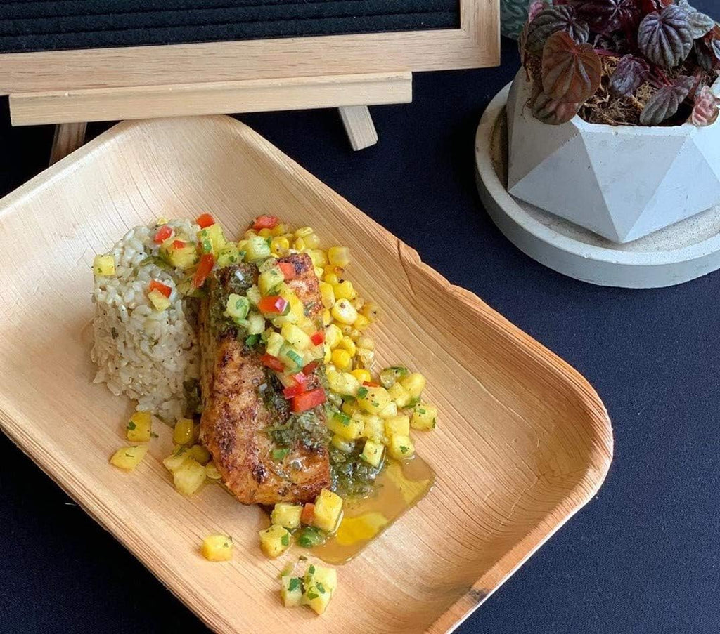 Charity Leaf Eco-Friendly Palm Leaf Trays - 9"x6" (25-Pack) | Elegant Bamboo-Inspired Platters | Premium Quality, Biodegradable | Perfect for Weddings, Catering, Events | Disposable Yet Chic