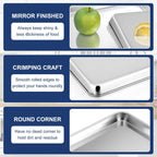 P&P CHEF 10.5 Inch Baking Cookie Sheet, Oven Pan Tray Stainless Steel Sheet Pan for Kitchen, Oven Bakeware for Multi Uses, Shiny Look & Dishwasher Safe, Healthy & Heavy Duty, 2Pcs