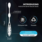 Icicle Cocktail Stirrer, Dry Ice Swizzle Sticks for Smokey Cocktails, Drinks, and Coffee, Glows In The Dark, (Use with Dry Ice), 10 Pack