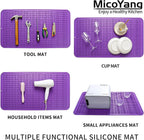 Silicone Dish Drying Mat for Multiple Usage,Easy clean,Eco-friendly,Heat-resistant Silicone Mat for Kitchen Counter or Sink,Refrigerator or Drawer Liner Purple 4XL 32 inches x 18 inches