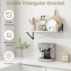 Dreamland Deep Floating Shelves for Wall, White Wood Wall Mounted Shelves, Large Floating Shelf 12 * 24 inchSet of 2 for Bookshelf Living Room Bedroom Home Office Bathroom