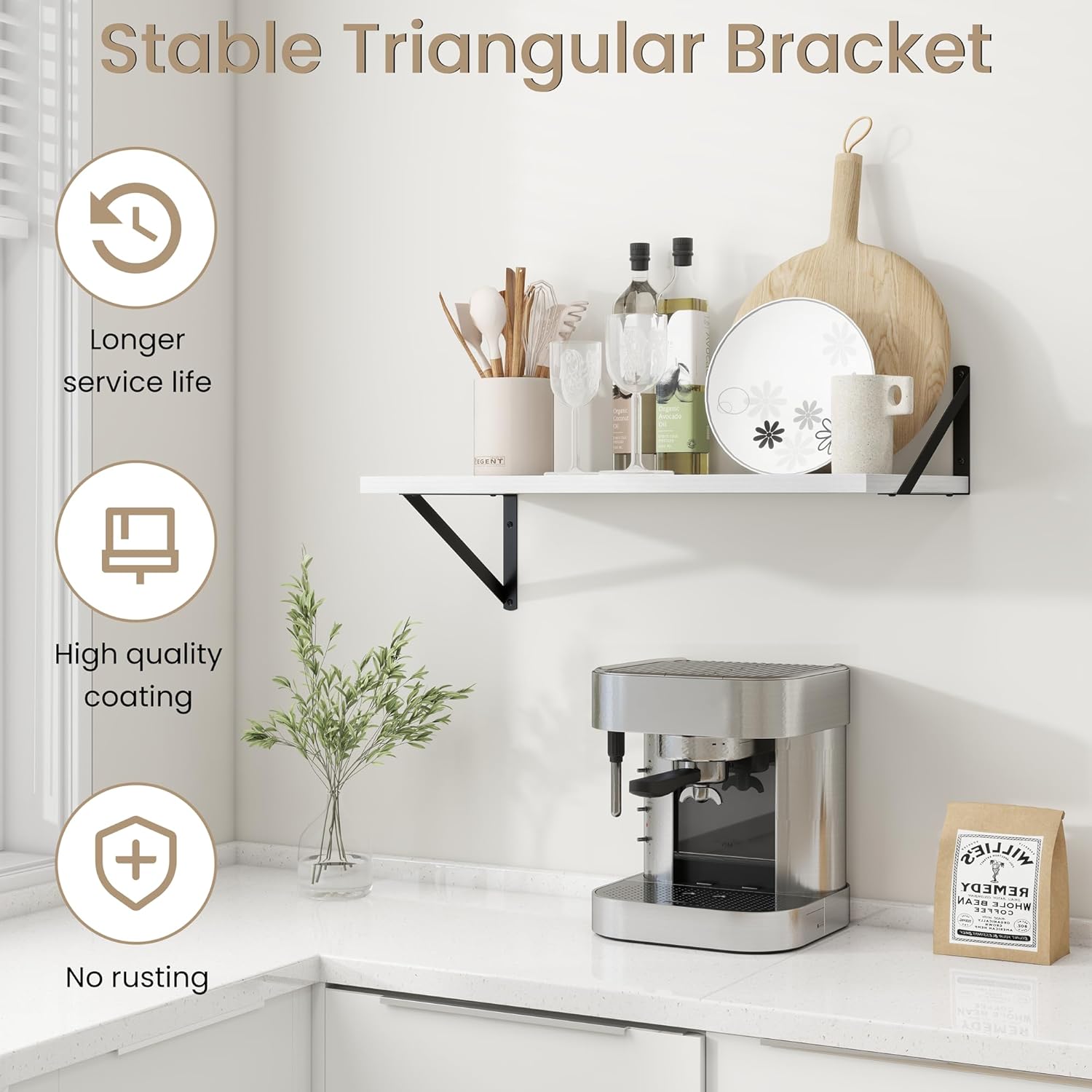 Dreamland Deep Floating Shelves for Wall, White Wood Wall Mounted Shelves, Large Floating Shelf 12 * 24 inchSet of 2 for Bookshelf Living Room Bedroom Home Office Bathroom