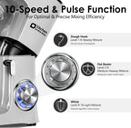 Kitchen in the Box Stand Mixer, 900W 8.5 QT Kitchen Electric Mixer, 10-Speed Large Capacity Tilt-head Food Mixer with Dough Hook, Wire Whip, Flat Beater & Splash Guard (Silver)