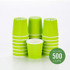 Restaurantware-4 Ounce Disposable Coffee Cups, 500 Ripple Wall Hot Cups For Coffee - Lids Sold Separately, Rolled Rim, Green Paper Insulated Coffee Cups, For Hot Coffee, Tea, And More
