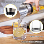 Glass Water Carafe with Lid,1200ml Glass Juice Pitcher with Stainless Steel Gravity Lid,Clear Water Pitcher for Ice Tea, Lemonade, Coffee,Juice Beverage,40 oz