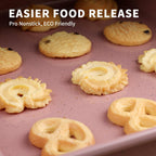 Toaster Oven Pans Set of 2, Shinsin 11-Inch Nonstick Baking Sheet Pans and Trays, 1/8 Thicker Replacement Small Baking Tray Accessories for Cookie, Non Toxic and Easy Clean and Diswasher Safe, Pink