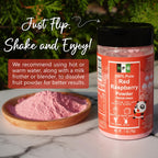 NPG Freeze Dried Red Raspberry Juice Powder 7 Oz, Seedless Fine Superfood Powder for Flavoring, Coloring, Baking, Smoothies, Purees, and Acai Bowls, All Natural