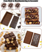 LGQUK Dubai Chocolate Bar Mold Silicone Chocolate Bar Molds, Deep Rectangular, 2 Pack, Large Size for Stuffed Bars (2PCS Deep Size)