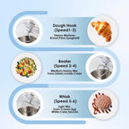 Kitchen in the box Stand Mixer - 8.5 Quart Mixing Bowl, 900 Watt Kitchen Electric Mixer for Heavy Dough, Large Capacity Food Mixer for Home Cooks with Egg Whisk, Dough Hook & Flat Beater (Cream)