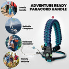 Insulated Water Bottle 87 oz, Triple Wall Vacuum Stainless Steel (Cold for 48 Hrs), Leak Proof & Non-BPA, Modern Water Flask Jug with Paracord Handle & Straw Spout Lids, Cyan Blue