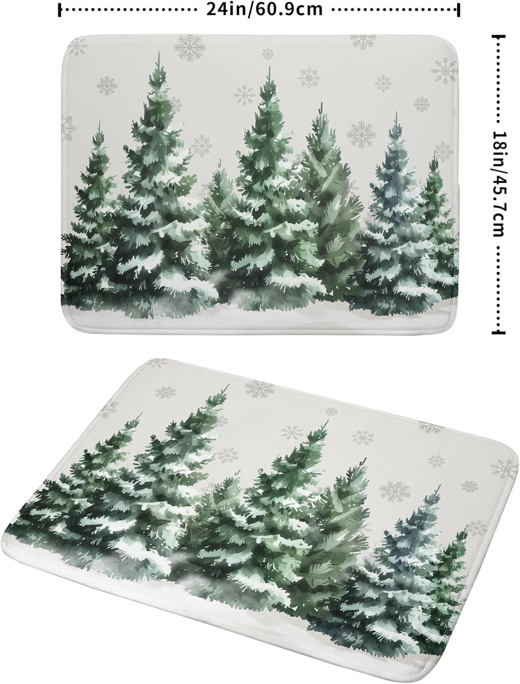 Christmas Pine Tree Dish Drying Mat for Kitchen Counter 18x24 Inch Winter Decorative Dishes Mats Winter Absorbent Reversible Kitchen Drainer Pad Christmas Decorations Fast Dry Tableware Dishes Pad