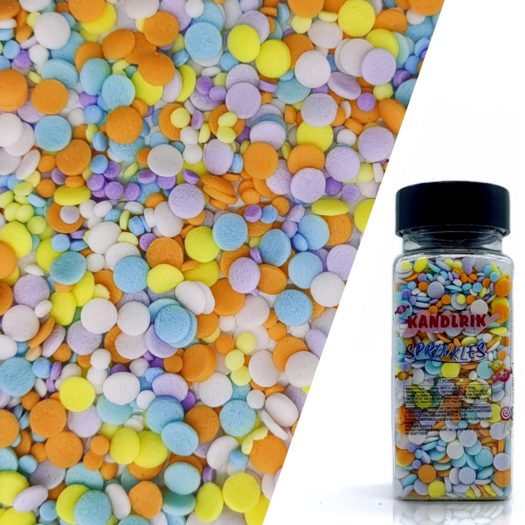 2 Sizes Macaroon Sequins Edible Funfetti Sprinkles Pastel Confetti Confetti Sequins Quin Sprinkles Carnival Sprinkles Decorating Perfect for Cakes,Cupcakes,Desserts Toppings 3OZ
