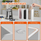 Richboom Acrylic Coffee Cup and Lid Storage Organizer Holder, 3 Compartments, White