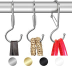 6 Purse Hanger for Closet. Tote Hanger. S-Shaped Hooks S Hooks Twist Design. Anti Drop S-Shaped Hook for hanging handbags with Safety Buckle to Prevent Falls. Heavy Duty. (Silver, Twisted)