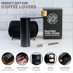 Manual Coffee Grinder | Coffee Gift Set | 6 Star Conical Burr Coffee Grinder with Adjustable Settings | Coffee Bean Grinder with Travel Case | Portable Hand Coffee Grinder