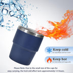 6oz Vacuum Insulated Espresso Cup Set of 2, Espresso Shot Cup for Coffee, Double Wall Stainless Steel Mini Tumbler Shot Glasses with Lid, Mini Coffee Cup