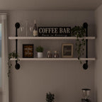 Floating Bookshelf Bathroom Shelves Over Toilet Industrial Pipe Shelving Pipe Shelves Rustic White Wall Shelves 36 Inch Farmhouse Book Shelves for Wall Mounted