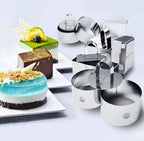 NewlineNY Stainless Steel Dessert Rings (12 Pcs) Round Square Rectangular Appetizers Molded Salads, Cakes Mousse Molding Layering Cake Cutter