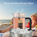 QUQIYSO French Press Coffee Maker 51oz 304 Stainless Steel French Press with 4 Filter, Borosilicate Glass Coffee Press