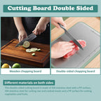 Stainless Steel Cutting Board, Double Sided Chopping Board with Scale for Pastry, 2-In-1 Cutting Board with Juice Groove and Anti Slip Surface
