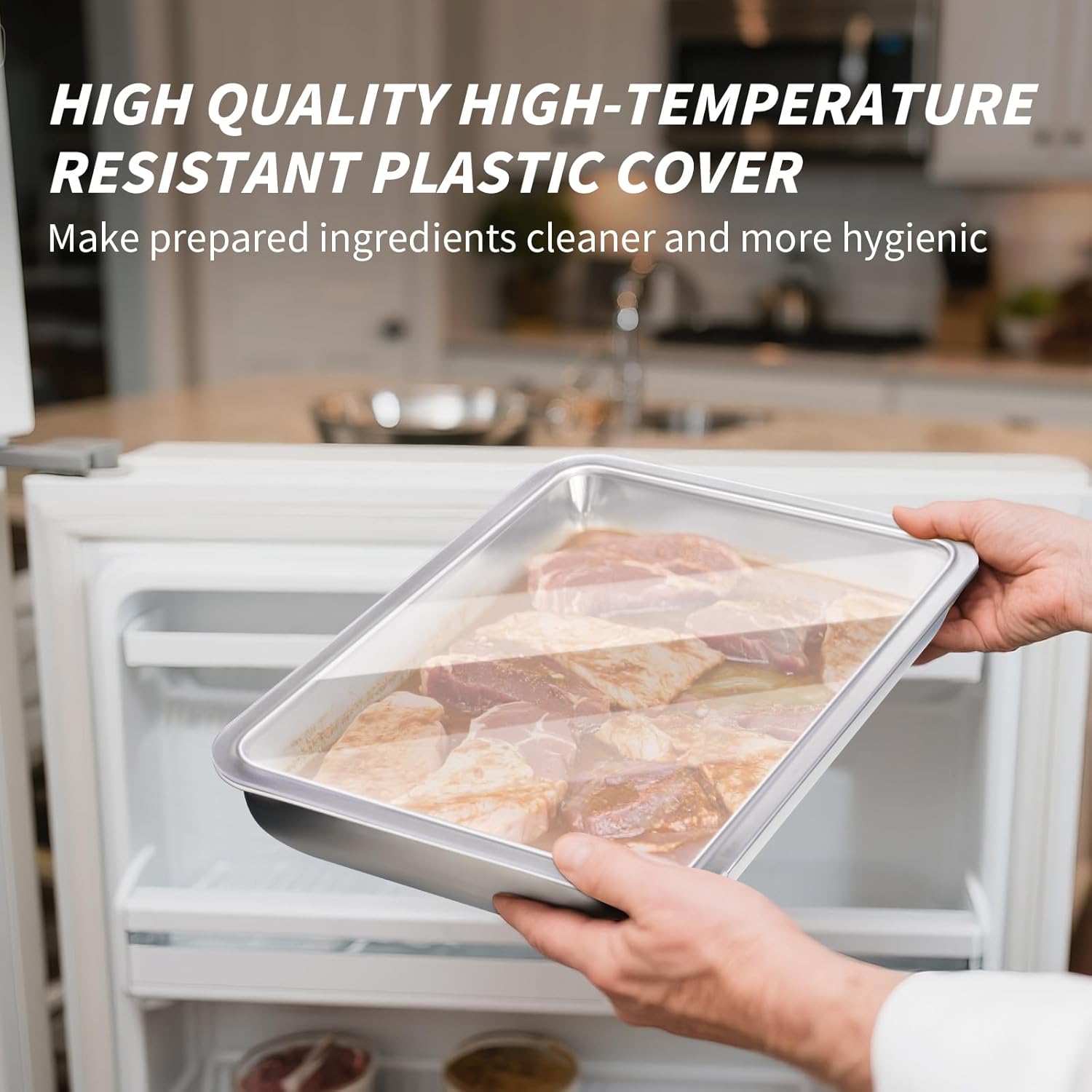 Grilling Prep and Serve Trays, Stainless Steel Large Capacity Food Prep Tray, Grill Carry System, Marinade Container with Lid and Cutting Board, BBQ Grill Accessories, Grilling Gifts for Men