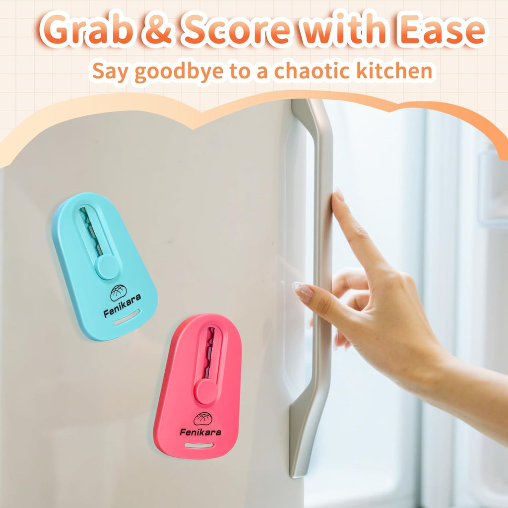 2PCS Upgraded Magnetic Sourdough Scoring Tool & Versatile Bread Scoring Tool- Professional Bread Lame for Sourdough Bread baking & Bread Making Tools - Scoring Patterns booklet & Razor Blades