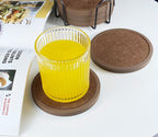 Absorbent Coasters for Drinks - 6packs, Silicone Coasters with Soft Felt Insert (4.3inch, Brown)
