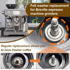 10Pcs Felt Washer Replacement for Breville Espresso Machine Grinders, Compatible with BES870, BES878, BES880, BES980, BES990, BCG600, BCG820, Breville Espresso Machine Parts