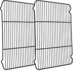 P&P CHEF Cooling Baking Rack Pack of 2, Stainless Steel Cooling Racks for Cooking Baking Roasting Grilling Drying, Dense Wires & Smooth Edge, Easy to clean, Black, 16.6" x 11.5"