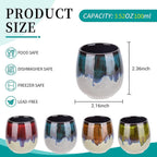 Ceramic Espresso Cups Set of 2 Expresso shots cup Kiln-Change Espresso Cups 3Oz Mini Espresso Mugs Demitasse Cups (Blue)