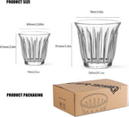 MHW-3BOMBER Shot Glasses Set of 6 Small Glass Cups 3OZ Latte Glasses for Espresso, Whiskey, Vodka, Spirits & Liquors G6190-0S