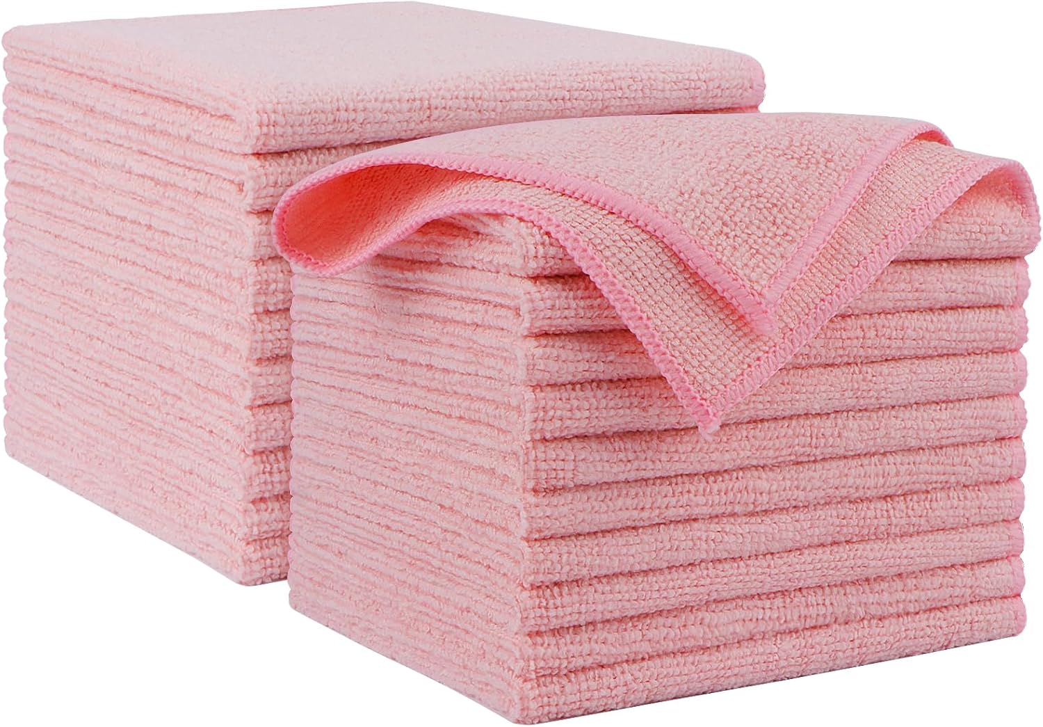 AIDEA Microfiber Cleaning Cloth Pink 20PK, Microfiber Towels for Cars, Premium Car Cloths, Dusting Cloth Lint Free Cleaning Rags for SUVs, House, Kitchen, Window, Workshops,12×12"