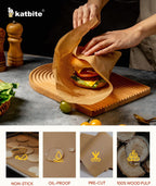 Katbite 75Pcs Unbleached Parchment Paper Sheets 12x16IN, Pre-Cut Heavy Duty Parchment Baking Paper, Non-Stick Half Sheet Brown Baking Parchment Paper for Air Fryer, Baking Cookie [Advanced Series]