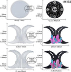 FUNSHOWCASE Witchy Altar Table Stool Epoxy Resin Casting Silicone Mold Pack of 2 Cresent Moon Crystal Snake