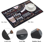 SHACOS Coffee Mat 2-Pack 12x19 inch Absorbent Non Slip Rubber Coffee Maker Mat for Countertop Bar Accessories Espresso Heat Resistant, Black Red